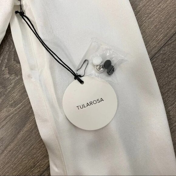 Tularosa Revolve Malia Mini Dress Shift Ivory Neck Tie Ruffle flare Sleeve XS - Picture 14 of 16